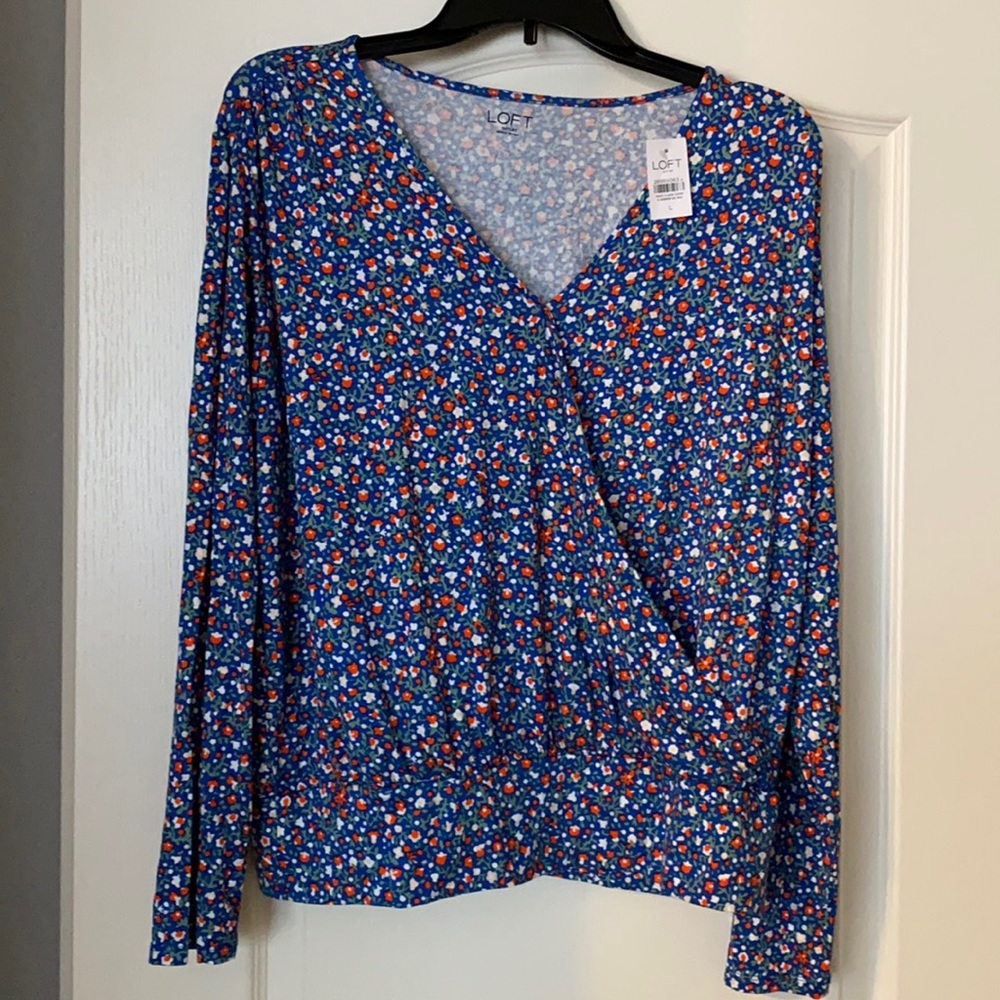 Loft Outlet - Garden Banded Wrap Top - Size L